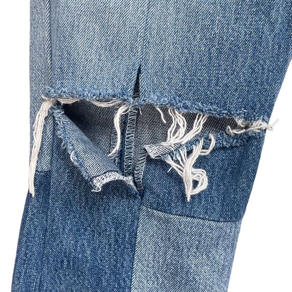 RE/DONE by Levi's SZ 29 70's Patch Jeans Distressed High-Rise Button-Fly Frayed - Picture 6 of 16